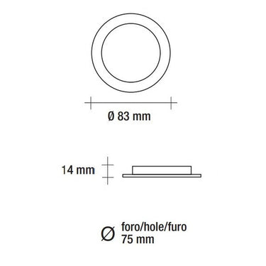 Vivida pannello led tondo bianco 3w 160lm 3000k (ULTIMI DISPONIBILI - N°3)